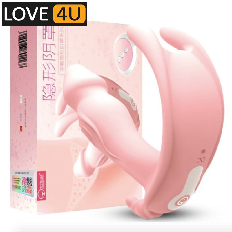 【LOVE4U】Wearable Dildo G Spot Clitoris Stimulator Wireless Remote Control Butterfly Vibrator Panties Sex Toy For Women