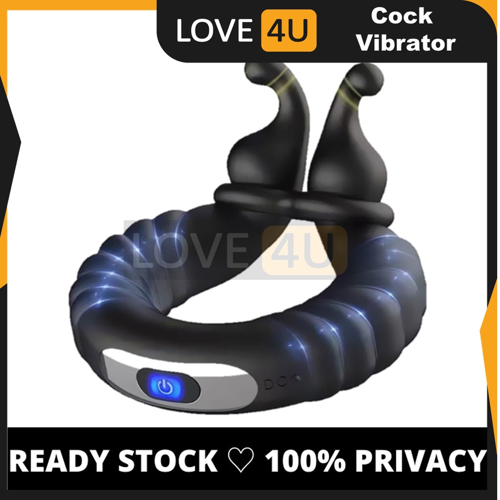 LOVE4U [ 10 Strong Frequency Vibrator Cock Ring ] Penis Ring For Men Delay Ejaculation Adult Toys Tahan Lama Untuk Lelak