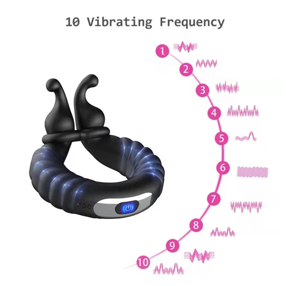 LOVE4U [ 10 Strong Frequency Vibrator Cock Ring ] Penis Ring For Men Delay Ejaculation Adult Toys Tahan Lama Untuk Lelak