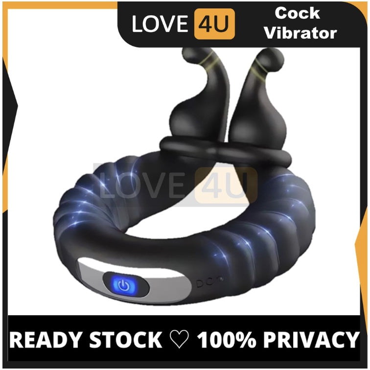 LOVE4U [ 10 Strong Frequency Vibrator Cock Ring ] Penis Ring For Men Delay Ejaculation Adult Toys Tahan Lama Untuk Lelak