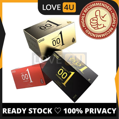 LOVE4U Original OLO Condom 0.01mm Thinnest OLO Kondom 0.01 Natural Latex Delay Kondom Paling NIPIS Kondom Tahan Lama 保险套