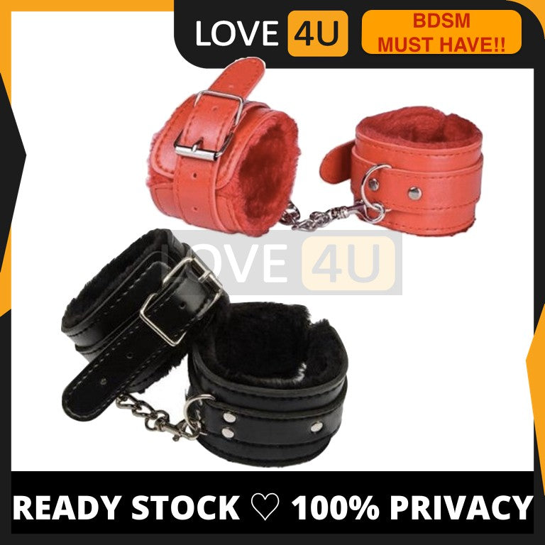 [LOVE4U] Sexy Adjustable Furry Handcuffs Gali TanganSeks Plush Handcuff Ankle Cuff Restraints Bondage Sex Toy Restraints