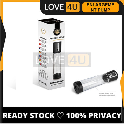 LOVE4U LCD Penis Pump Rechargeable Penis Pump Zakar Enlargement Automatic Vacuum Pam Zakar Electric Penis Pump Pembesa