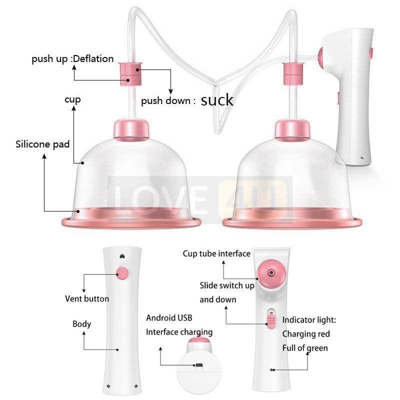 Pembesar Payudara Montoks Besar Breast Enlargement Massager Cupping Boobs Size Up Vacuum Suction Enhancer Machine 丰胸按摩仪