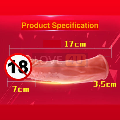 【LOVE4U】Cock Extension Size Bigger Tahan Lama Reusable condom sleeve Time Delay Transparent Light Black Flesh Nude