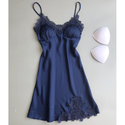 (Ready Stock) Women Sexy Lingerie Silk Lace Robe Dress Babydoll Nightdress Nightgown Sleepwear