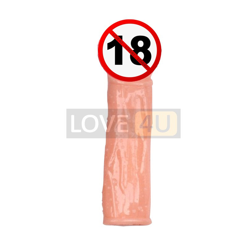 【LOVE4U】Cock Extension Size Bigger Tahan Lama Reusable condom sleeve Time Delay Transparent Light Black Flesh Nude