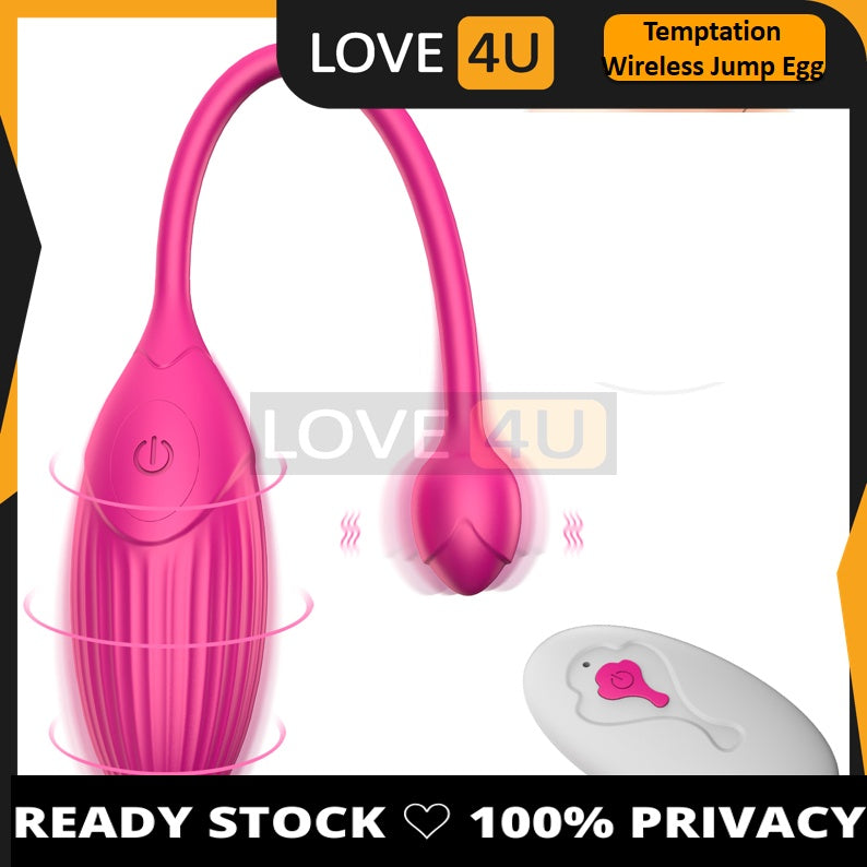 LOVE4U 10 Speeds Jump Egg Vibrator Vibrating Egg Silicone Wireless Remote Stimulation Sex Toys for Women