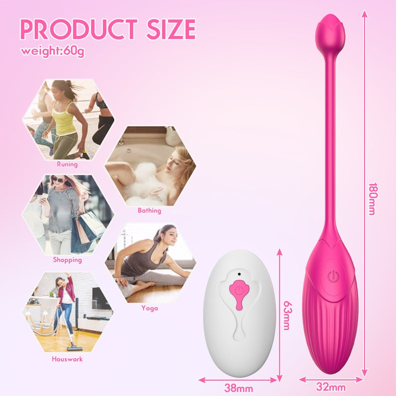 LOVE4U 10 Speeds Jump Egg Vibrator Vibrating Egg Silicone Wireless Remote Stimulation Sex Toys for Women