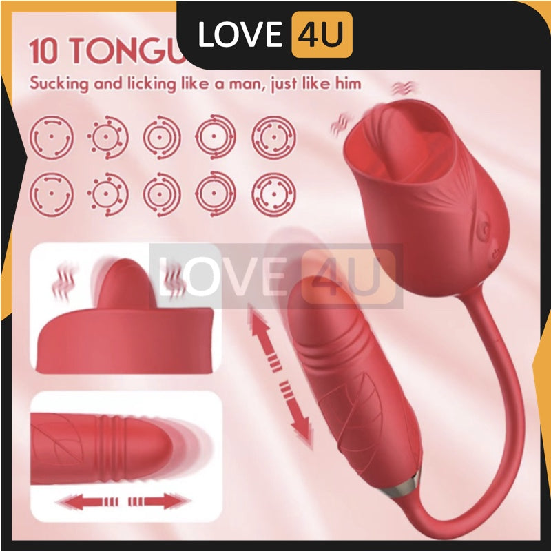 [LOVE4U] Rose Sucker Vibrator For women/Sex Toy For Women/Sex Toy/Women Sex Toy/Adult Toys For Women/情趣用品/自慰器女用/自慰棒/