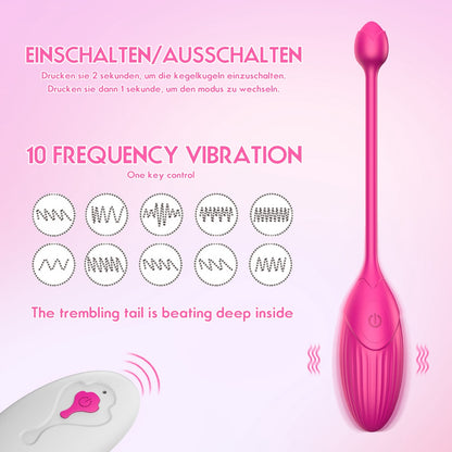 LOVE4U 10 Speeds Jump Egg Vibrator Vibrating Egg Silicone Wireless Remote Stimulation Sex Toys for Women