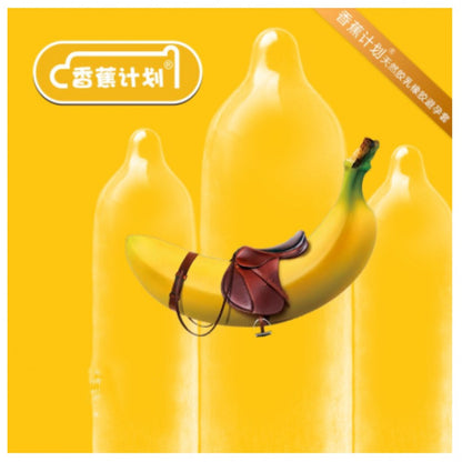 [LOVE4U] Banana Project 0.02mm Ultra-Thin Banana Plan Delay Condom 10 pcs FREE 3 pcs Delay Wipes 香蕉计划