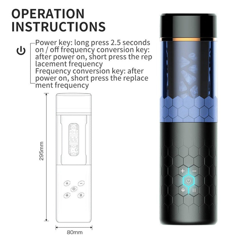 OMYSKY 100% ORI Premium Masturbator War Wolf SWORDSMAN Fully Thrusting Rotating Automatic Bluetooth For Men 蓝牙同步全自动吸盘飞机杯