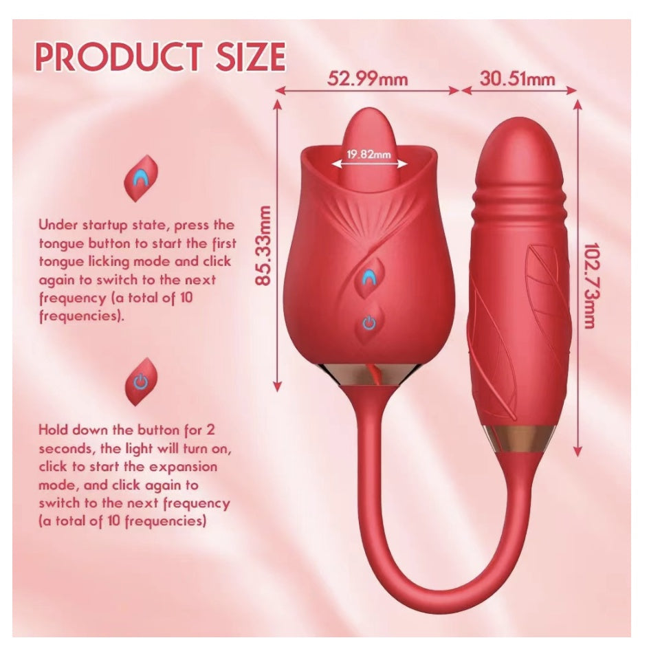 [LOVE4U] Rose Sucker Vibrator For women/Sex Toy For Women/Sex Toy/Women Sex Toy/Adult Toys For Women/情趣用品/自慰器女用/自慰棒/