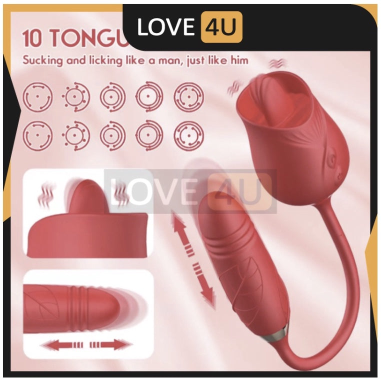 [LOVE4U] Rose Sucker Vibrator For women/Sex Toy For Women/Sex Toy/Women Sex Toy/Adult Toys For Women/情趣用品/自慰器女用/自慰棒/