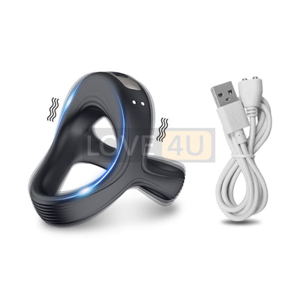 LOVE4U Vibrating Cock Ring Vibrator Delay Penis Ring High Quality Delay Ejaculation Ring Adult Sex Toy for Men 男用震动锁精环延时