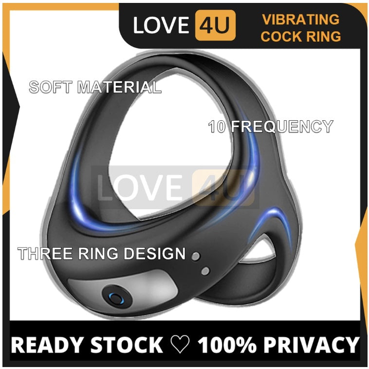 LOVE4U Vibrating Cock Ring Vibrator Delay Penis Ring High Quality Delay Ejaculation Ring Adult Sex Toy for Men 男用震动锁精环延时