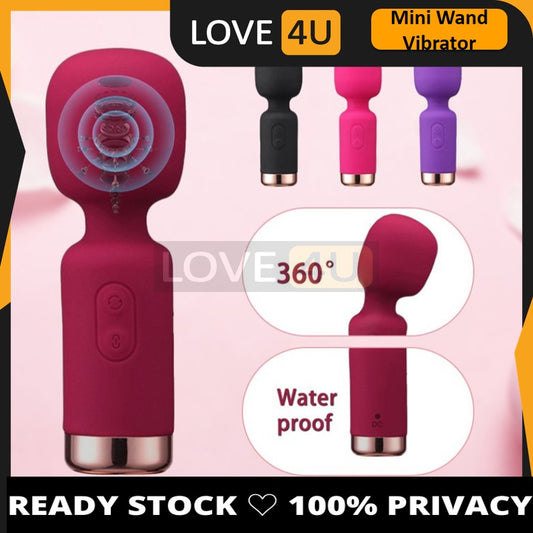 LOVE4U Mini Vibrator with Female Clitoris Stimulator Sex Toys for Womans AV Magic Wand for Adult 18 Masturbator Silic