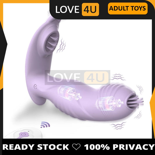 LOVE4U 3 in 1 Dildo Vibrator for Women Wireless Remote Control Sucker Clitoris Stimulator Sex Toys for Women Couple Ad