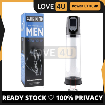 LOVE4U 100% ORI Power Up Pump Automatic Electric Penis Pump Vacuum Rechargeable For Penis Pembesaran Zakar Enlargement