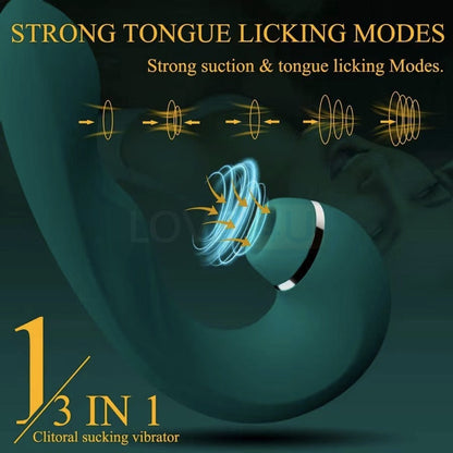 【LOVE4U】3 In 1 Dildo Vibrator  G Spot Stimulation Vibrator For Women Dildo Adult Toys Nipple Sucker/Nipple Vibrator