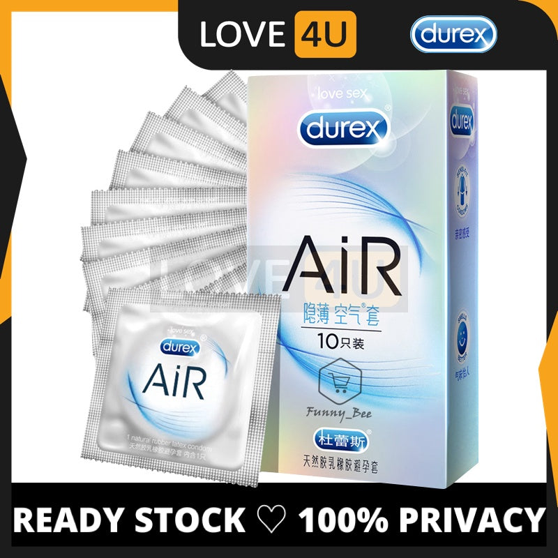 【LOVE4U】10PCS Durex Condoms Air Invisible Thin Safe Delay Ribbed Dotted Condom / Ultra Thin Condom Sex Kondom Berduri