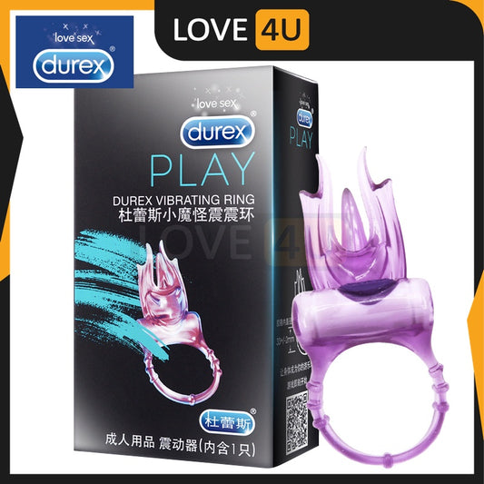 【LOVE4U】Durex Play Little Devil Vibrating Ring Clitoris Stimulation Fire Finger Vibrator Extender Intimate Goods Sex Toy