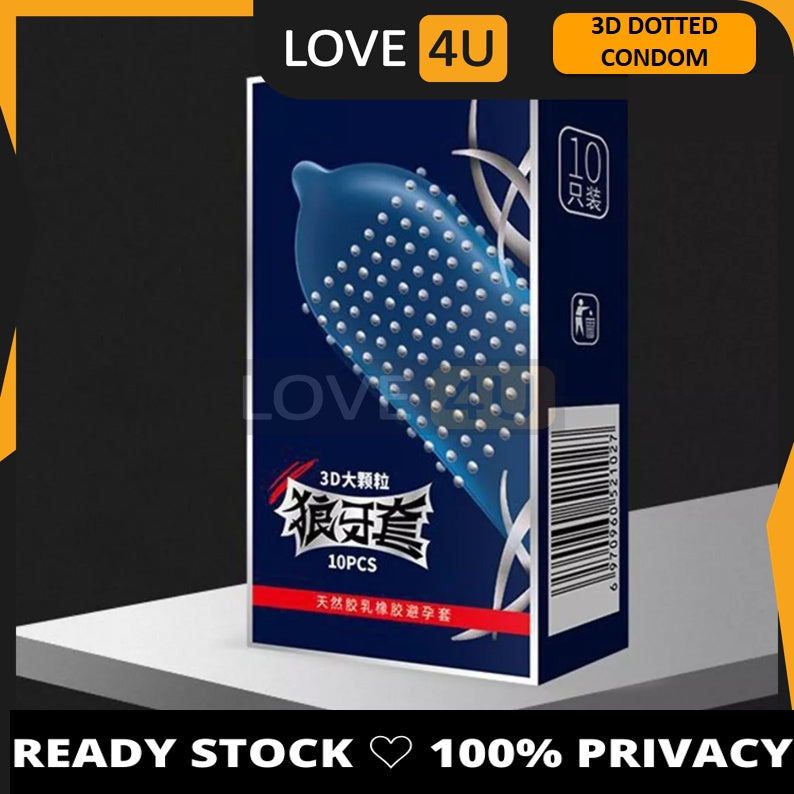 LOVE4U High Quality G-Spot Large Dotted Delay Condom 10pcs/Box Kondom tahan lama condom for men long lasting condom