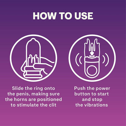 【LOVE4U】Durex Play Little Devil Vibrating Ring Clitoris Stimulation Fire Finger Vibrator Extender Intimate Goods Sex Toy