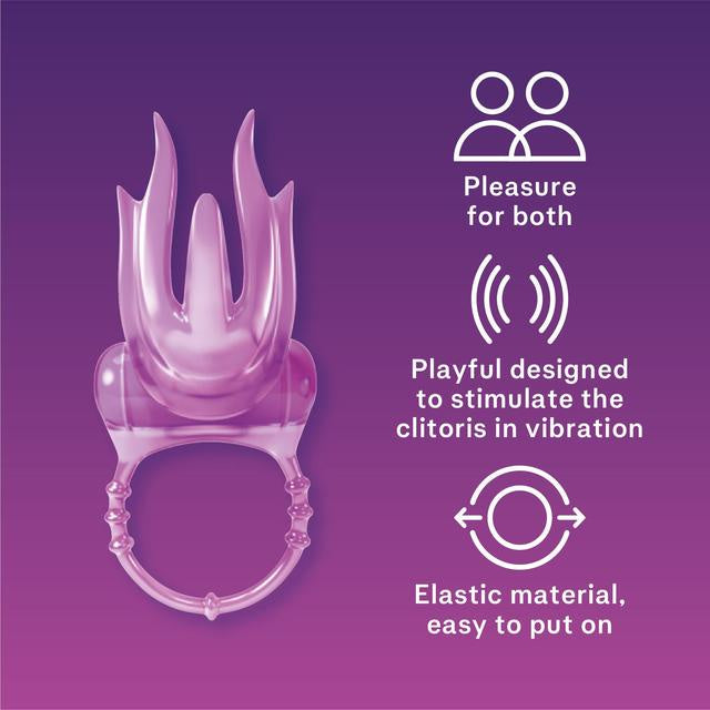 【LOVE4U】Durex Play Little Devil Vibrating Ring Clitoris Stimulation Fire Finger Vibrator Extender Intimate Goods Sex Toy