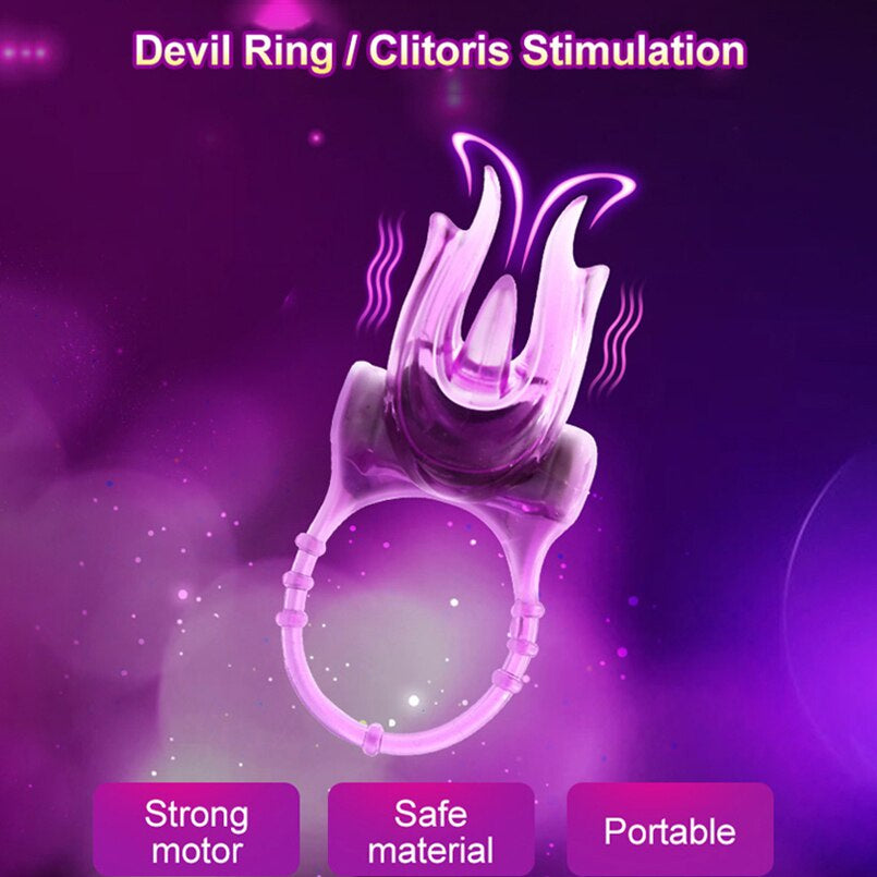 【LOVE4U】Durex Play Little Devil Vibrating Ring Clitoris Stimulation Fire Finger Vibrator Extender Intimate Goods Sex Toy