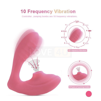 【LOVE4U】3 In 1 Licking Dildo Vibrator G Spot Stimulation Vibrator For Women Dildo Adult Toys Nipple Licking Vibrator