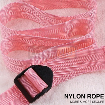 【LOVE4U】BDSM SM Set Game Suit Bondage Set Sex Pillow PU Nylon Handcuffs for Couple Sex Toys Adult Sex Toy Alat Sek