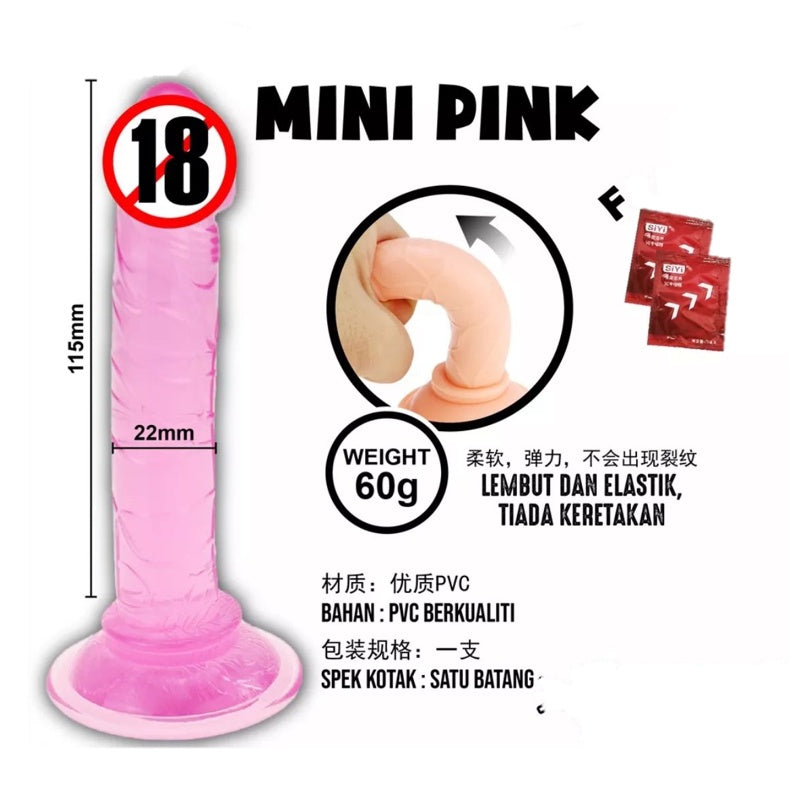 LOVE4U  Mini Suction Colorful manual flexible Anal Dildo Penis Masturbation Silicone Realistic Seks Toy Zakar Palsu