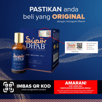 IMPORTED 100% ORIGINAL SUPER DHAB MINYAK DHAB 100% ASLI TANPA BAHAN KIMIA Minyak Lintah Minyak Belacak Enlarge Penis Oil