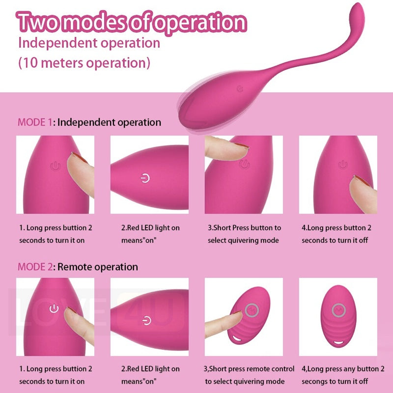 【LOVE4U】Remote Control Electric Kegel Balls / Sex Toy For Women / Wireless Jump Egg / High Quality Vagina Balls 遥控穿戴跳蛋