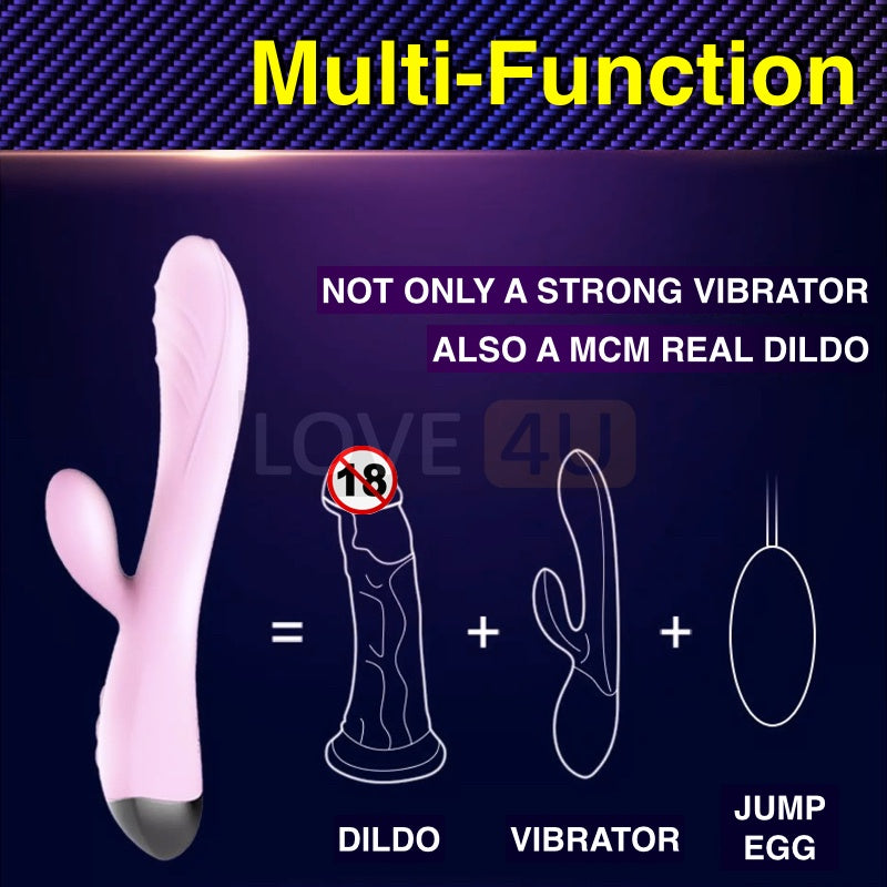 LOVE4U Dildo Rechargeable G-Spot Vibrator Massager Climax Women Dildo-Shape Sex Toy For Women Fake Penis Zakar Palsu