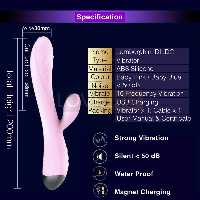 LOVE4U Dildo Rechargeable G-Spot Vibrator Massager Climax Women Dildo-Shape Sex Toy For Women Fake Penis Zakar Palsu