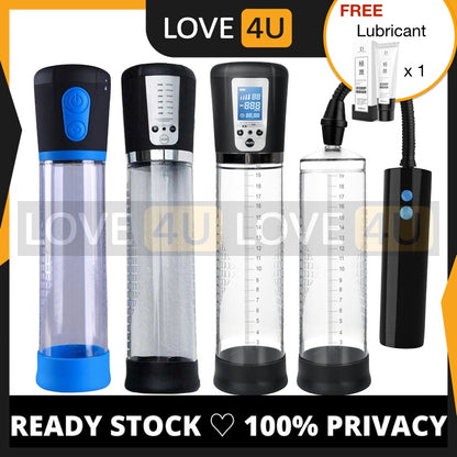 PAM ELEKTRIK LCD Rechargeable Penis Pump Zakar Enlargement Automatic Vacuum Pam Zakar Electric Penis Pump Pembesar Zakar