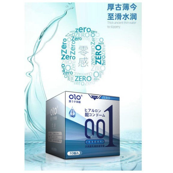 OLO 'Thinnest 001' Condom Classic Ultra Thin Anatomic Long Lasting Dotted Hyaluronic Acid 10pcs Kondom Tahan Lama 超薄保险套