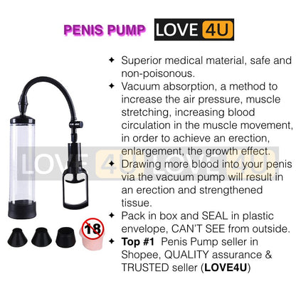 Penis Pump For Men Enlargement Pam Zakar Bigger Pump Zakar Longer Sex Toys for Men Pembesar Zakar Pam Penis