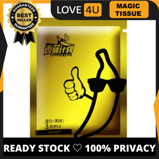 LOVE4U Banana Project Magic Tisu Tissue Magik Tahan Lama For Men Natura Oil Long Lasting Funtion Seks