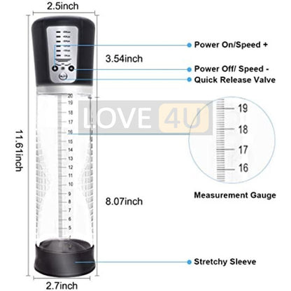 PAM ELEKTRIK LCD Rechargeable Penis Pump Zakar Enlargement Automatic Vacuum Pam Zakar Electric Penis Pump Pembesar Zakar