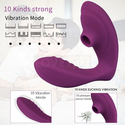 LOVE4U 2 In 1 Sucker Vibrator G Spot Stimulation Vibrator For Women Dildo Adult Toys Nipple Sucker Nipple Vibrator