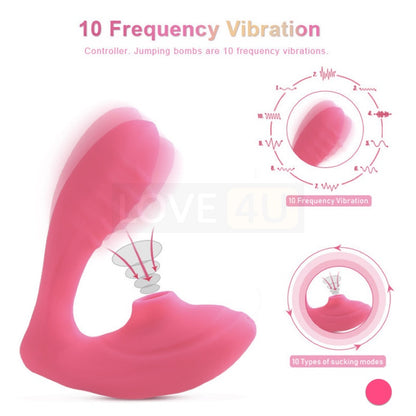 LOVE4U 2 In 1 Sucker Vibrator G Spot Stimulation Vibrator For Women Dildo Adult Toys Nipple Sucker Nipple Vibrator