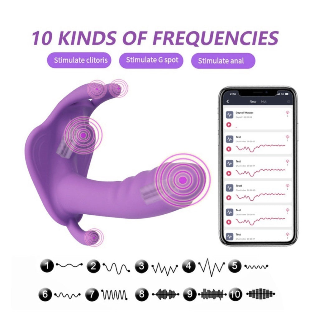 LOVE4U Wearable APP/Remote Control Dildo G Spot Clitoris Stimulator Vibrator/Dildo/Remote Panties Vibrator For Women