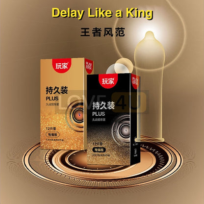 PLAY ERSY Plus Condom Time Delay Plus Condom Tahan Lama Kondom 玩家延时套 12pcs Wholesale Price (Ready Stock in Malaysia)