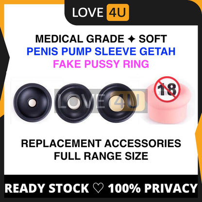 Penis Pump Accessory Getah Set Penis Pump Sleeve Ring Fake Pussy Silicone Rubber Ring Sleeve for Men Pam Zakar Getah