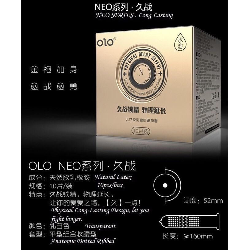 OLO Original Neo Series Condom 10pcs Tahan Lama Time Delay Long Lasting Kondom Nipis Ultrathin Condom For Men 超薄安全套 避孕套