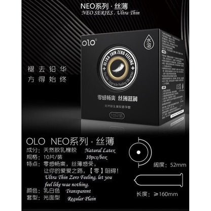 OLO Original Neo Series Condom 10pcs Tahan Lama Time Delay Long Lasting Kondom Nipis Ultrathin Condom For Men 超薄安全套 避孕套